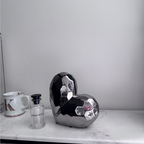 Silver Heart Sculpture Decor - Picture 2 of 3